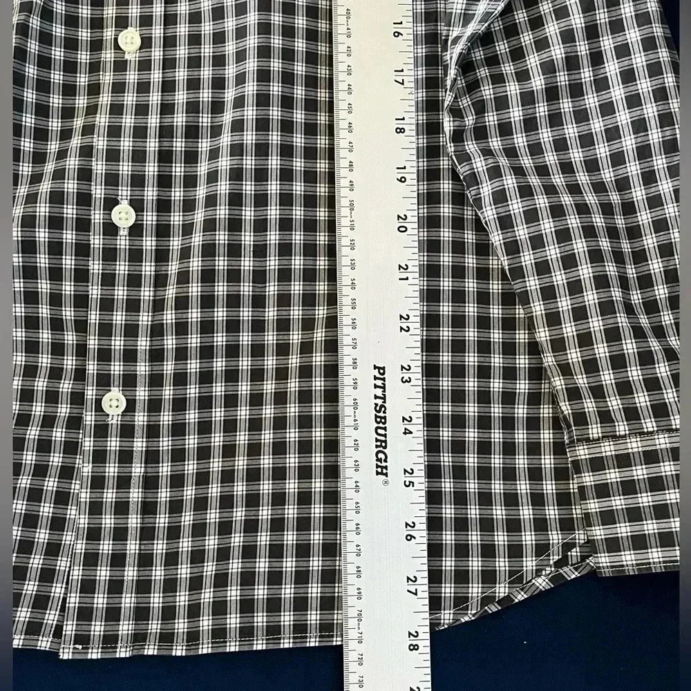Everlane Men’s Plaid Shirt Size M Black White Long Sleeve Button Down  Collared - Picture 6 of 8
